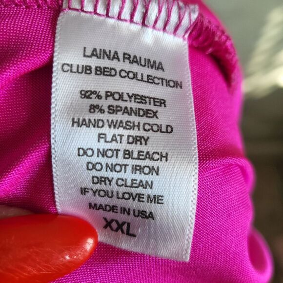 Laina Rauma Club Bed Hot Pink Drawstring Sheen Lightweight Satin Style Pants XXL - Picture 11 of 12